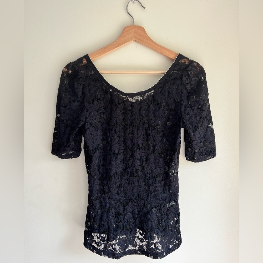 NWT White House Black Market | Black Lace Top